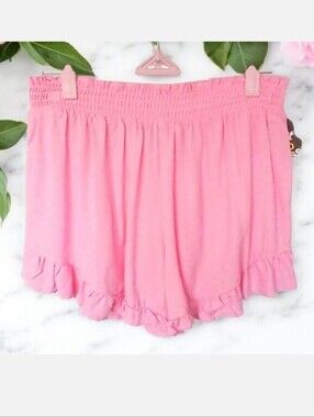Adorable Pink Pajama Shorts with Ruffle Hem NWT (Tag Size Girls Large 10/12)